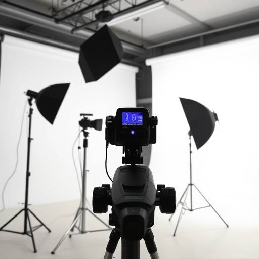 Professional photoshoot in a modern studio